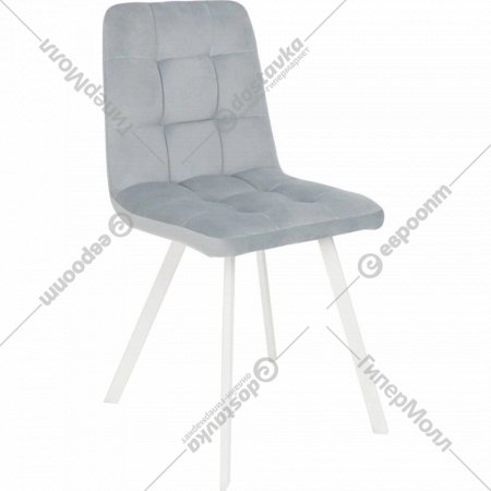 Кухонный стул «Listvig» Фин, ткань, светло-серый Camaro 09/белый