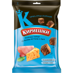Су­ха­ри­ки «Ки­ри­еш­ки» со вкусом вет­чи­ны и сыра, 100 г
