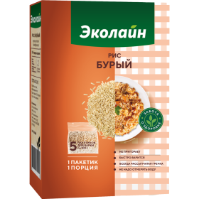 Рис «Эко­лай­н» бурый, 5х100 г