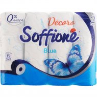Бумага туалетная «Soffione» Decoro Blue, 2 слоя, 12 рулонов