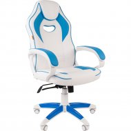 Кресло геймерское «Chairman» Game 16, экопремиум белый/голубой