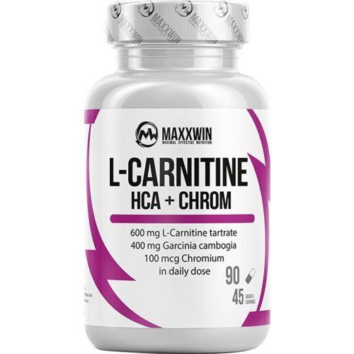 БАД «Maxxwin» L-Carnitine + HCA + Chrom, 90 капсул