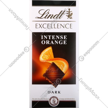 Шоколад «Lindt» темный, с кусочками апельсина и миндаля, 100 г