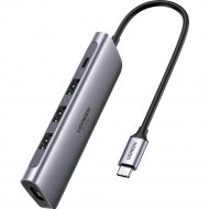 Док-станция «Ugreen» USB-C to 3xUSB3.0+HDMI+USB-C Multifunction Adapter CM136, space gray, 70495