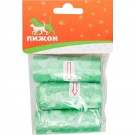 Пакеты для уборки за собаками «Пижон» сменные, зеленый, 29х21 см, 3х15 шт