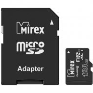 Карта памяти microSDХC с адаптером «Mirex» 13613-AD10S128, 128GB.