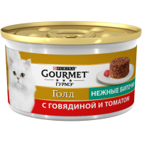 

Корм "GOURMET GOLD" (говядина/томат)85г