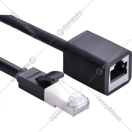 Кабель «Ugreen» Cat 6 F/UTP Ethernet RJ45 Extension Male/Female Patch Cords, NW112, black, 11279, 1 м