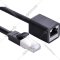 Кабель «Ugreen» Cat 6 F/UTP Ethernet RJ45 Extension Male/Female Patch Cords, NW112, black, 11279, 1 м