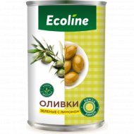 Оливки зелёные «Эколайн» c лимоном, 280 г.