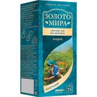 

Чай черный "ЗОЛОТО МИРА"(крепкий) 25пак