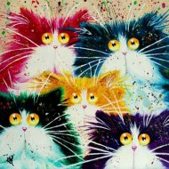 Алмазная мозаика «Menglei» Смешные коты, VD13, 40х50 см