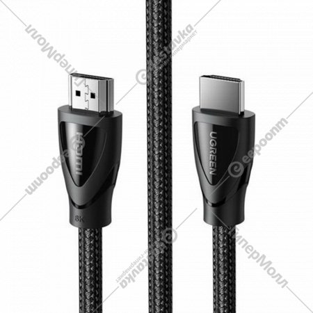 Кабель «Ugreen» HDMI 2.1 Male To Male Cable with Braided HD140, black, 80402, 1.5 м