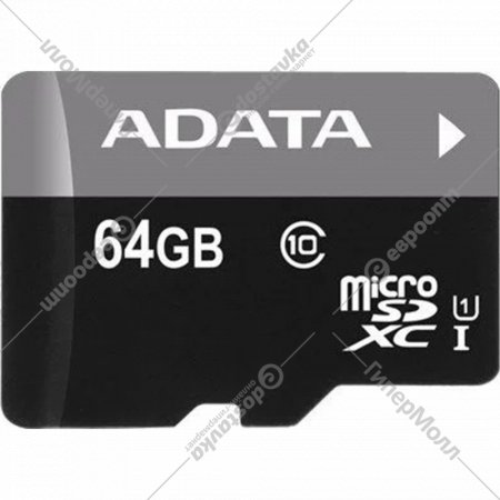 Карта памяти «A-Data» microSDXC 64GB + адаптер, AUSDX64GUICL10A1-RA1