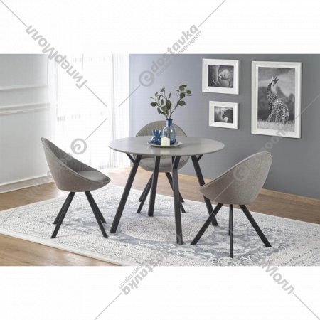 Обеденный стол «Halmar» Balrog Okragly, светло-серый/черный