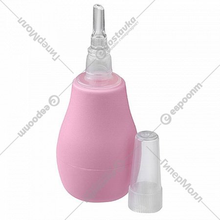 Аспиратор для носа «Babyono» с пластиковым наконечником, розовый