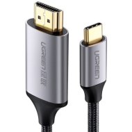 Кабель «Ugreen» USB-C to HDMI Male to Male Cable Aluminum Shell, MM142, gray black, 50570, 1.5 м