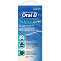 

Зубная нить "ORAL-B" (Super floss) 50м