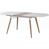 Обеденный стол «Halmar» Caliber, раскладной, белый матовый/дуб сан ремо