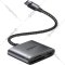 Картридер «Ugreen» USB-C to SD/TF + USB 2.0 Memory Card Reader CM387, space gray, 80798