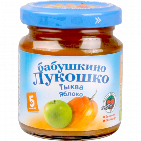 Пюро фруктово-овощное «Бабушкино Лукошко» тыква и яблоко, 100 г
