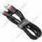 Кабель «Baseus» Cafule USB For lightning 2.4A, Red+Black, CALKLF-B19, 1 м