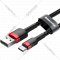 Кабель «Baseus» Cafule USB For Type-C 2A, Red+Black, CATKLF-C91, 2 м