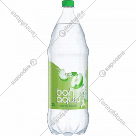 Вода питьевая «Bonaqua» газированная со вкусом яблока, 2 л