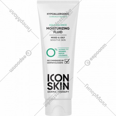 Крем для лица «Icon Skin» Флюид Aqua Balance Увлажняющий гипоаллергенный для жирной кожи, 75 мл
