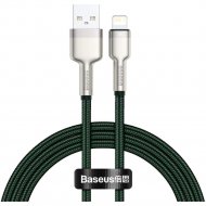 Кабель «Baseus» Cafule, Metal Data USB to IP 2.4A, Green, CALJK-A06, 1 м