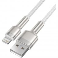 Кабель «Baseus» Cafule, Metal Data USB to IP 2.4A, White, CALJK-B02, 2 м