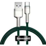 Кабель «Baseus» Cafule, Metal Data USB to Type-C 40W, Green, CATJK-A06, 1 м