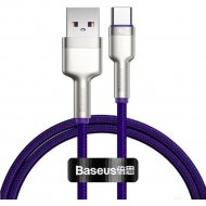 Кабель «Baseus» Cafule, Metal Data USB to Type-C 40W, Purple, CATJK-A05, 1 м