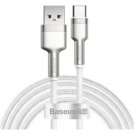 Кабель «Baseus» Cafule, Metal Data USB to Type-C 40W, White, CATJK-B02, 2 м