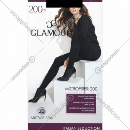 Колготки женские «Glamour» Microfiber, 200 den, nero, размер 3