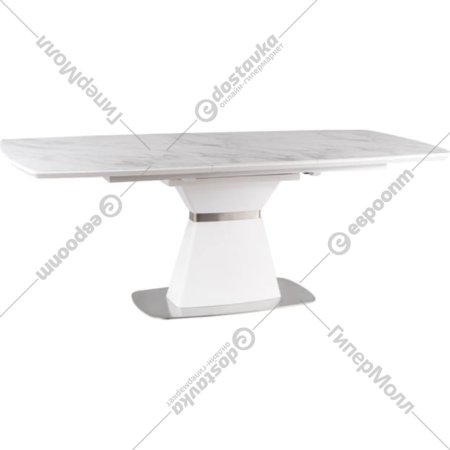 Обеденный стол «Signal» Saturn II 160, раскладной, белый мрамор/белый
