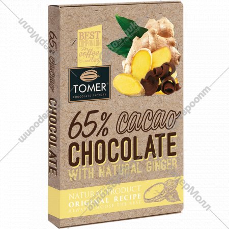 Шоколад «Томер» горький, с имбирем, 90 г