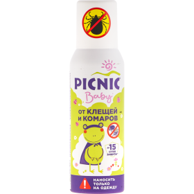 Аэро­золь «Picnic baby» от клещей и ко­ма­ров, 125 мл