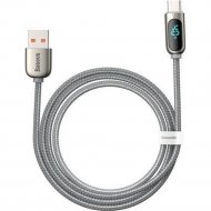 Кабель «Baseus» Display Fast Charging Data USB to Type-C 5A, Silver, CATSK-0S, 1 м