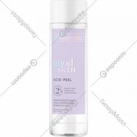 Тоник «Bielenda» Good Skin Acid Peel, микроотшелушивающий корректирующий и нормализующий, с AHA + PHA кислотами, 048792/046880, 200 мл