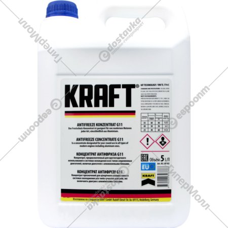 Антифриз-концентрат «Kraft» G11, KF102, 5 л