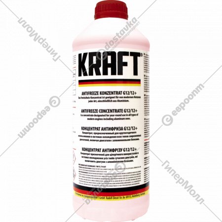 Антифриз-концентрат «Kraft» G12/G12+, KF103, 1.5 л