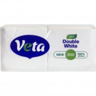 Салфетки бумажные «Veta» Double White Eco, неокрашенные, 200 шт