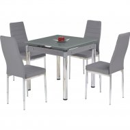 Обеденный стол «Halmar» Kent, раскладной, серый/хром
