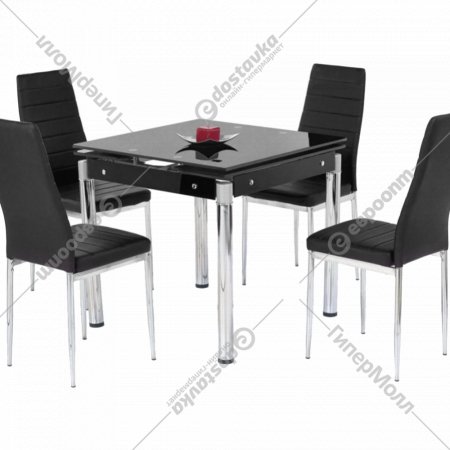 Обеденный стол «Halmar» Kent, раскладной, черный