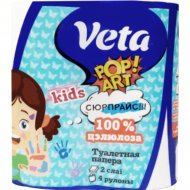 Бумага туалетная детская «Veta» Pop Art Kids, двухслойная, 4 рулона