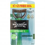 Набор бритвенных станков для мужчин «Wilkinson Sword» Xtreme 3 Sensitive, 6+2 шт