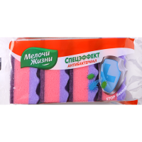 

Губки кухонные"МЖ"(Спецэф.Антибактер)4шт