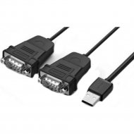 Кабель «Ugreen» USB-A 2.0 To Dual Serial DB9 RS-232 Male Adapter, US229, Black 30769, 1.5 м