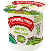 

Йогурт"САРАФАНОВО"(терм,1.5%,ст.)125г